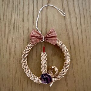 NWOT - European Woven Straw Christmas Wreath Ornament